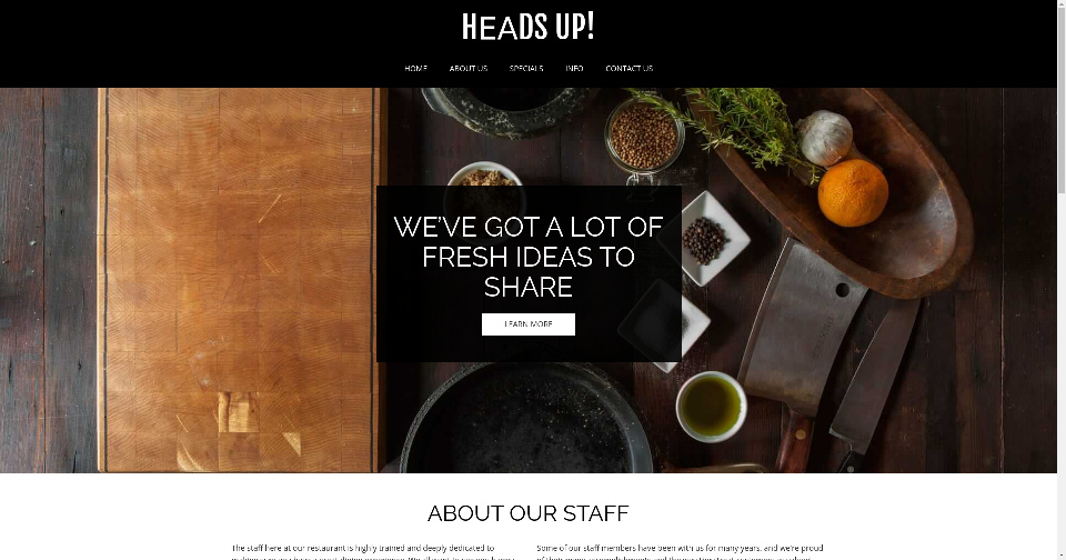 Screenshot of Headsup-cafebar